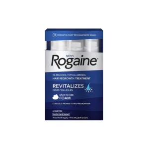 Men’s Rogaine 5% Minoxidil Foam for Hair Regrowth (3-month Supply)
