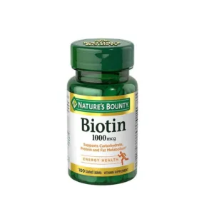 Nature’s Bounty Biotin 1000mcg – 100 Tablets