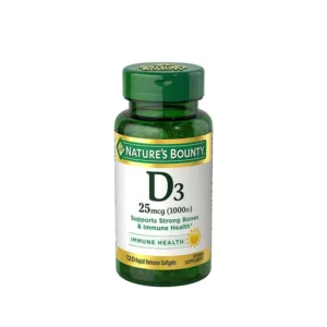 Nature’s Bounty Vitamin D3 25mcg 1000 IU – 120 Softgels