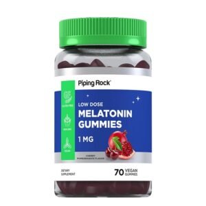 Piping Rock Melatonin Gummies 1 mg – 60 Vegan Gummies