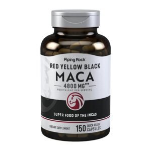 PipingRock Red Yellow Black Maca 4800mg – 150 Capsules