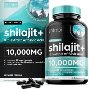 Thinbi Gold Grade Shilajit+ 10000mg – 90 Capsules