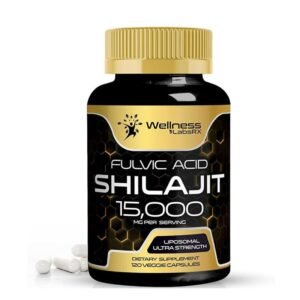 Wellness Labs RX Liposomal Shilajit + Fulvic Acid 15000mg Ultra Strength – 120 Capsules
